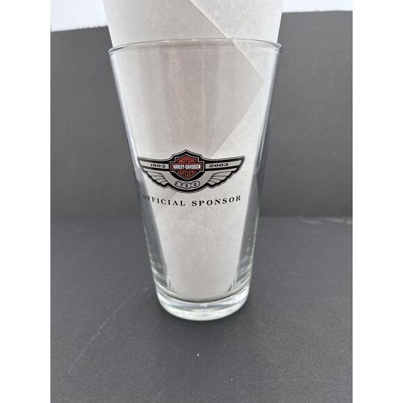 2 Harley Davidson 100th Anniversary Clear Pint Glasses 1993-2003 Miller Lite VTG - Picture 6 of 9